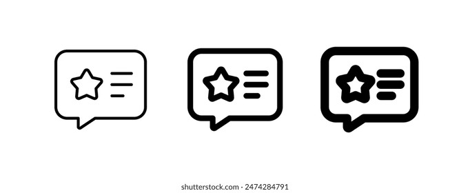Editable review, comment, star vector icon. Part of a big icon set family. Perfect for web and app interfaces, presentations, infographics, etc Arkistovektorikuva