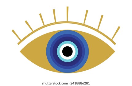 悪の目のお守りのアイコン。トルコ語またはギリシャ語の目のシンボル。ギリシャの民族魔法のお守り。神秘的な青いハンザのアイコンは、手描きのスタイルに設定されています。ナザールのシンボル。落書き風にベクターイラスト。123のベクター画像素材