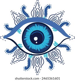 悪の目のベクター画像 – 保護の象徴 – 青トルコ語のベクター画像素材