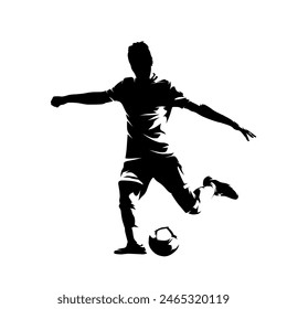 Football player, kicking ball soccer, abstract isolated vector silhouette Arkistovektorikuva