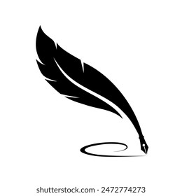 feather quill pen vector illustration symbol Stock-vektor