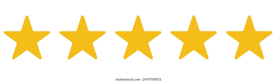 5つ星のアイコンベクター画像。5つ星の顧客商品評価レビューアプリとウェブサイト用のフラットアイコン。11:11のベクター画像素材