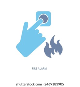 fire alarm concept line icon. Simple element illustration. fire alarm concept outline symbol design. 库存矢量图