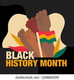 Flag of South Africa, hands in a fist, hand drawn, black history month, vector illustration on a dark background, discrimination – Vector có sẵn