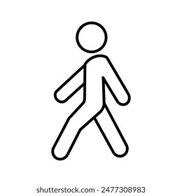 Flat vector walking man sign isolated on white background. – Vector có sẵn