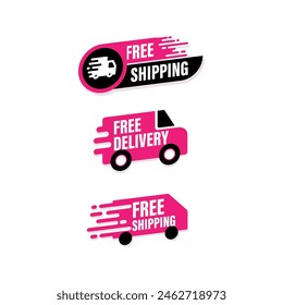 Free Shipping delivery service badge. Free delivery order icon vector 库存矢量图