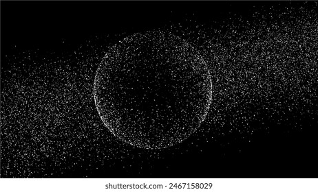 Futuristic vector black sphere of particles and lines. Network connection big data. Abstract technology background. - Vector στοκ