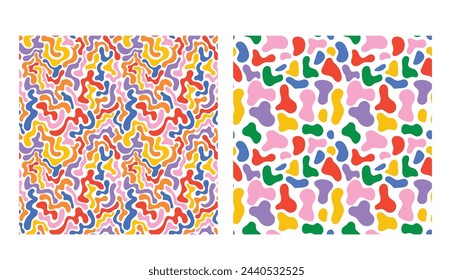 재미 다채로운 라인 두들 원활한 패턴. 창의적인 미니멀리즘 스타일의 예술 배경 스톡 벡터