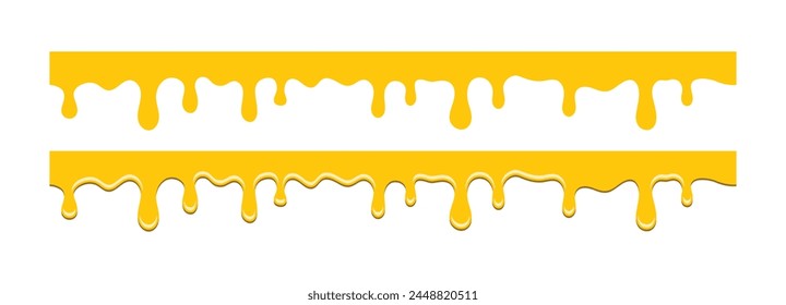 Honey Border Fresh Melted Honey Seamless Dripping Liquid 库存矢量图