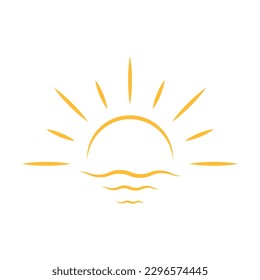 Un demi-soleil se couche vers le bas, icône image vectorielle concept de coucher du soleil pour le design graphique, logo, site web, médias sociaux, application mobile, illustration ui : image vectorielle de stock