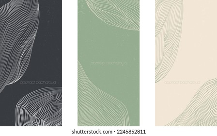 Hand drawn line element with absract a pattern vector. Oriental Black and green banner design, flyer or presentation in vintage style. Mountain landscape background.: stockvector