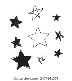 手描きの星のインクベクター画像のベクター画像素材