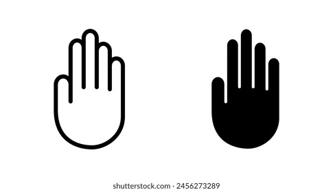 白い背景に手のアイコンベクター画像。手のジェスチャ。手の止まりのベクター画像素材