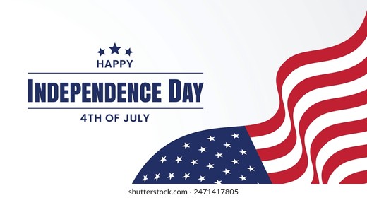 7月4日、米国の独立記念日。グリーティングカード、背景、バナーアメリカの国旗。ベクターイラストのベクター画像素材