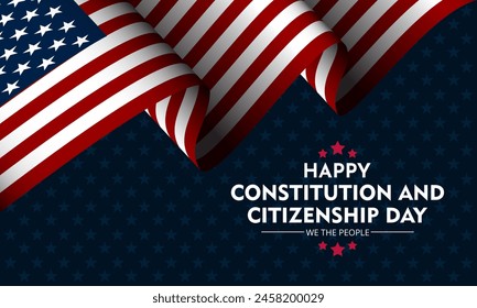 Happy Constitution and citizenship day United States Of America background vector illustration Immagine vettoriale stock