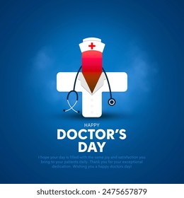 Happy Doctor's Day, creative vector illustration. Stethoscope and doctor symbol.: stockvector