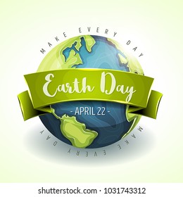Gelukkige Dag van de Aarde Banner/
Illustratie van een vrolijke aarde dag banner, voor milieuveiligheid viering: stockvector