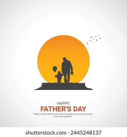 Happy Father's Day creative ads. Happy Father's Day june 16. vector, illustration, 3d – Vector có sẵn