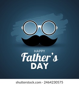 happy fathers day greetings card. hand lettering with moustache. vector illustration design – Vector có sẵn