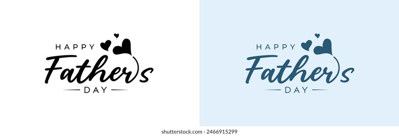 Стоковое векторное изображение: Happy Father's Day logo design, Handwritten text with Father's Day with love vector logo, love for fathers.