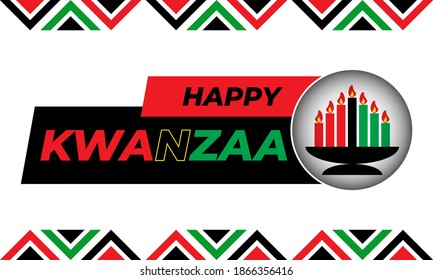 Happy Kwanzaa. Is an annual celebration of African-American culture which is held from December 26 to January 1. African American cultures festival. Vector illustration EPS 10.: stockvector