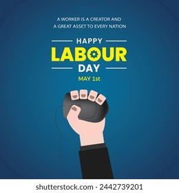 Happy labour day creative vector May 1st International labour Day  Worker's Day Vector May day Immagine vettoriale stock