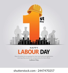 happy Labour day or international workers day vector illustration. labor day and may day celebration design. 库存矢量图