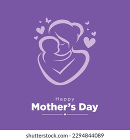 Happy Mother's Day greeting design for the mother's day, 14 may mother's day, social media post, banner, poster. Stock Vector