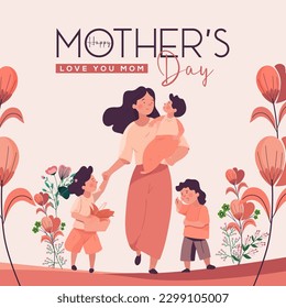 Happy mother's day illustration vector  Stock Vector