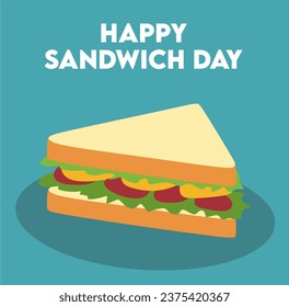 Happy Sandwich Day with delicious sandwich Stock-vektor