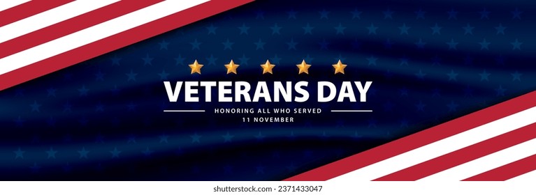Happy Veterans Day banner. Honoring all who served. Vector illustration Stock vektor