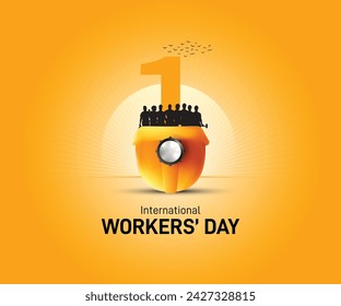 International Labour day creative. Labor day concept. Coal Miner labor creative. may day creative concept vector illustration. world workers day 2024 social media post, banner, greetings card etc.  Stock Vector