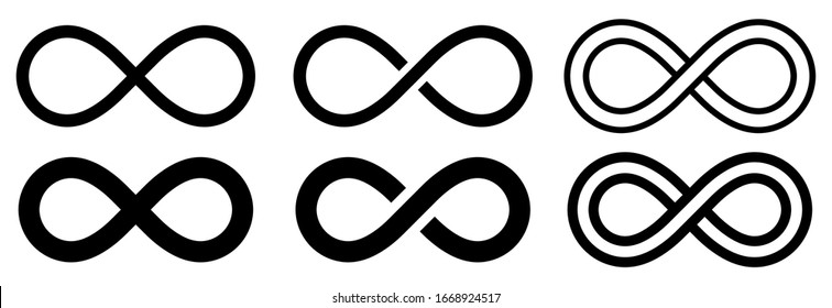 Conjunto de símbolos de infinito. Ilustração vetorial Imagem Vetorial Stock