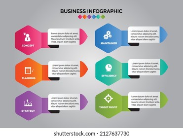 Infographic Templates for Business Vector Illustration six steps Stock-vektor
