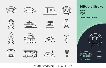 Icon collection containing 16 editable stroke icons. Perfect for logos, stats and infographics. Change the thickness of the line in a vector editing program to suit your requirements. Stock-vektor