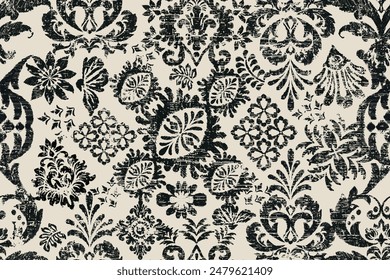 Ikat paisley embroidery on the fabric in Indonesia, India and Asian countries.geometric ethnic oriental seamless pattern.Aztec style. illustration. design for texture, fabric,clothing,wrapping,carpet.: stockvector