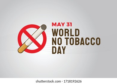 illustration and design element for world no tobacco day on may 31 Stock Vector