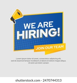 Job vacancy advertisement template. We are hiring announcement, poster, banner, social media, flyer Arkistovektorikuva