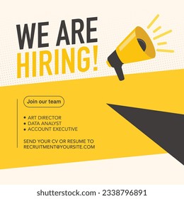 Job vacancy advertising template.  We are hiring advertising, poster, banner, social media, flyer Arkistovektorikuva