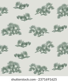 Japanese Pine Leaf Vector Seamless Pattern: stockvector