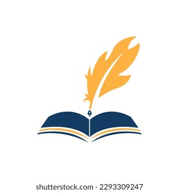 Judicial Quill Writing On Open Book. Judgment Certificate Or Police Document Vector. Education Book Quill Vector Template Design. Stock-vektor