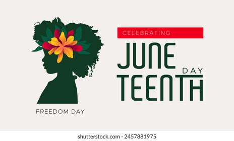 JUNETEENTH CELEBRATION. commemorating Freedom Day, Emancipation Day. holiday in the United States. June 19. Juneteenth celebration: stockvector