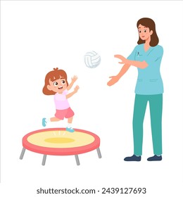 Occupational therapy sensory play treatment for screening development of kids. Concept for pediatric clinic, pediatrician and learning in children. Vector illustration isolated on white background.: stockvector