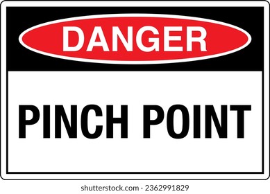 OSHA graphical standards symbols registered workplace safety sign label Danger PINCH POINT. Immagine vettoriale stock