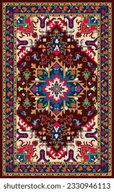 ottoman desing turkis carpet designer texture: stockvector