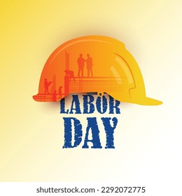 Labor Day poster template concept , 3D illustration. Stock Vector