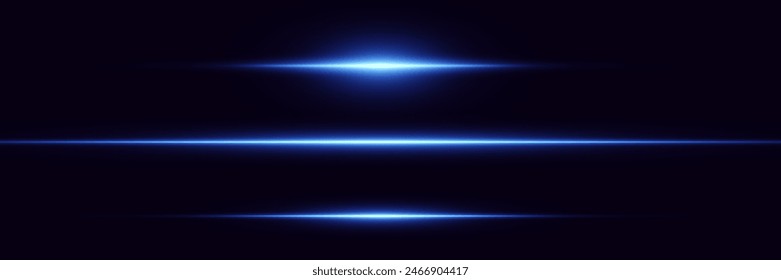 レーザー光の線。横長ネオン光。のベクター画像素材