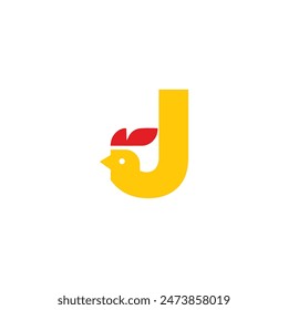Letter J Chick logo icon vector template.eps Arkivvektor
