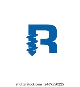 Letter R Drilling logo icon vector template.eps Arkistovektorikuva