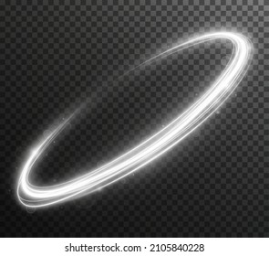 Light white Twirl. Curve light effect of white line. Luminous white circle. Light white pedistal, podium, platform, table. Vector PNG. Vector illustration Immagine vettoriale stock